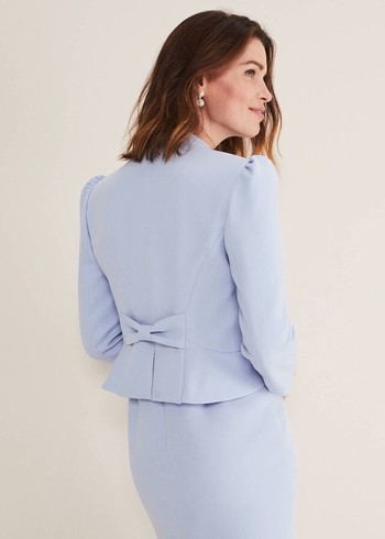 Phase Eight Isabella Bow Jackets Light Blue Canada | CWJADN-057